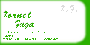 kornel fuga business card